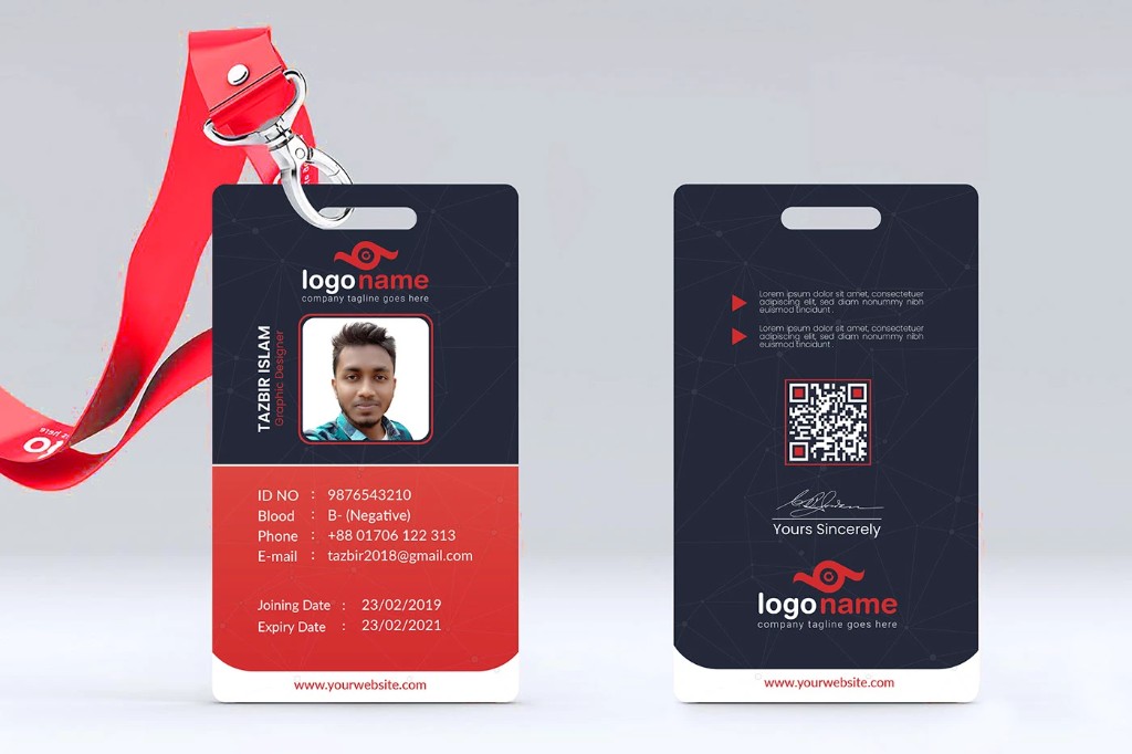 Printed ID cards with lanyards